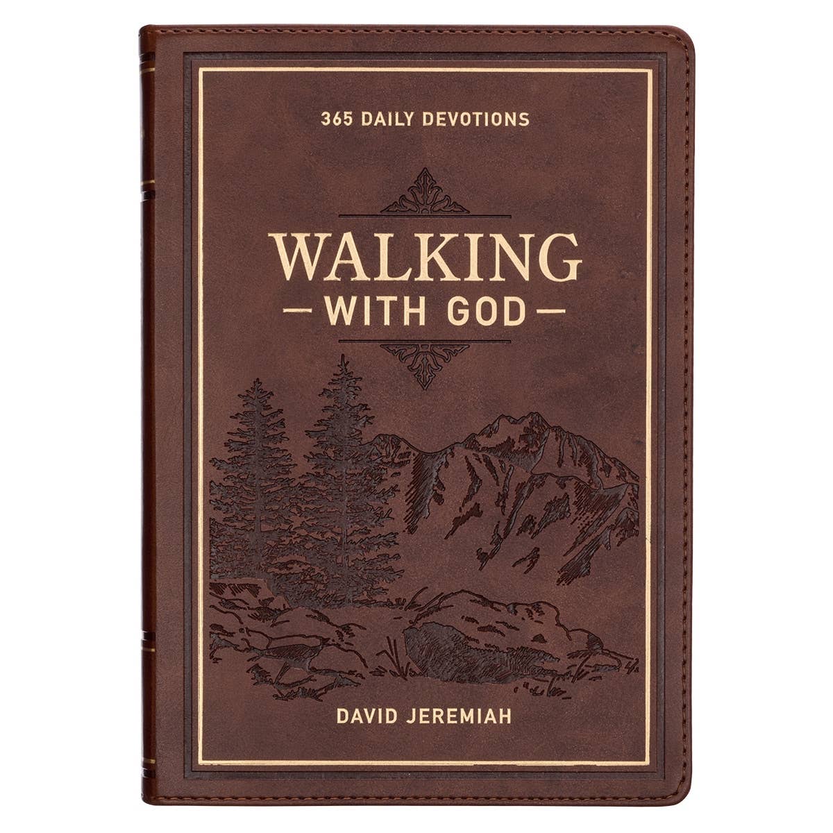 Christian Art Gifts Devotional Walking with God Large Print Faux Leather