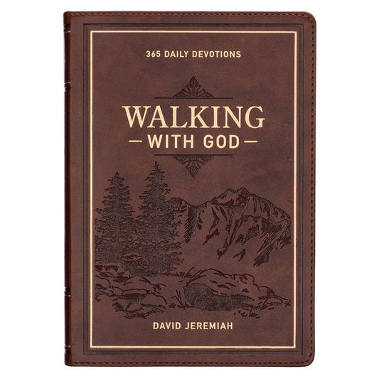 Christian Art Gifts Devotional Walking with God Large Print Faux Leather