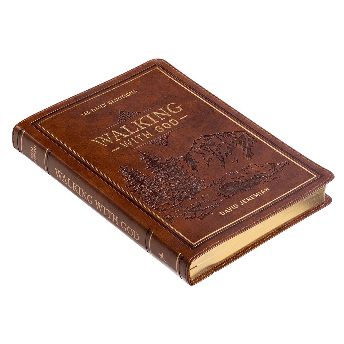 Christian Art Gifts Devotional Walking with God Large Print Faux Leather