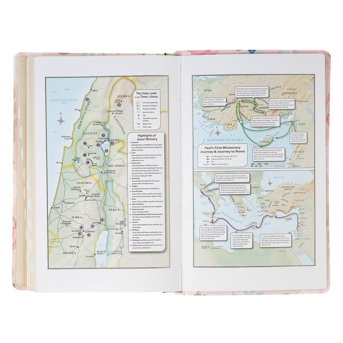 Christian Art Gifts KJV Bible Giant Print Standard-size Faux Leather Floral Print