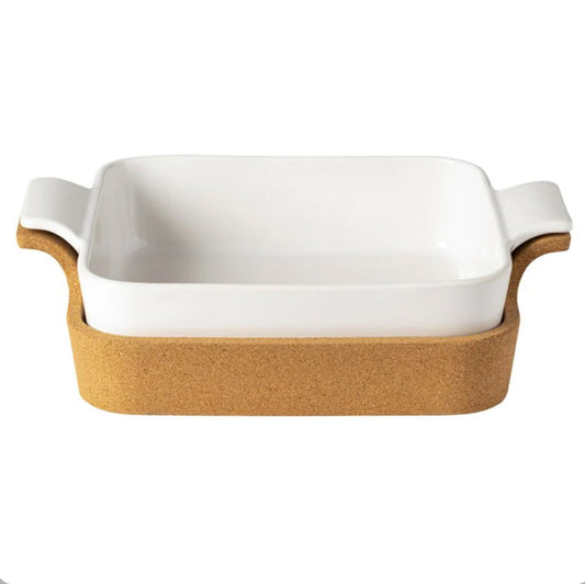 Casafina Ensemble 12.75” Square Baker With Cork Tray