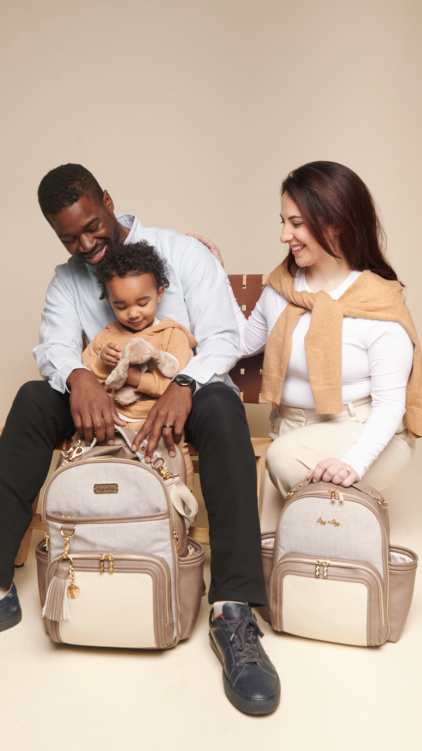 Itzy Ritzy Vanilla Latte Itzy Mini Plus Diaper Bag Backpack