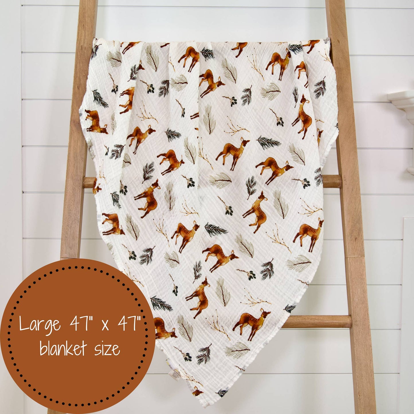 LollyBanks Baby Muslin Swaddle Blanket-Oh Deer