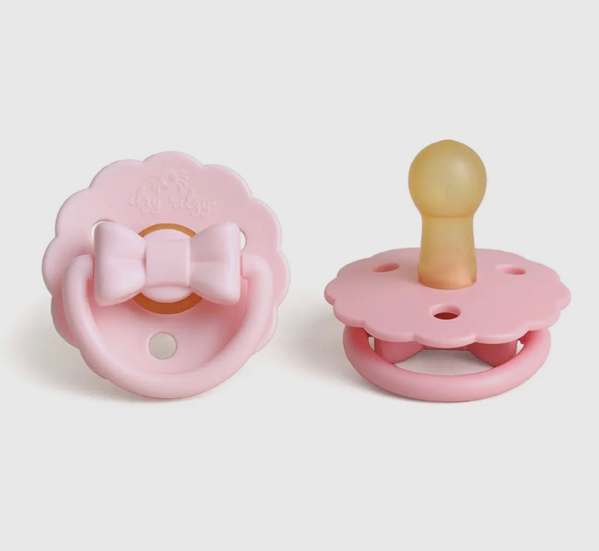 Itzy Ritzy Itzy Soother Natural Rubber Paci Set-Pink Bow