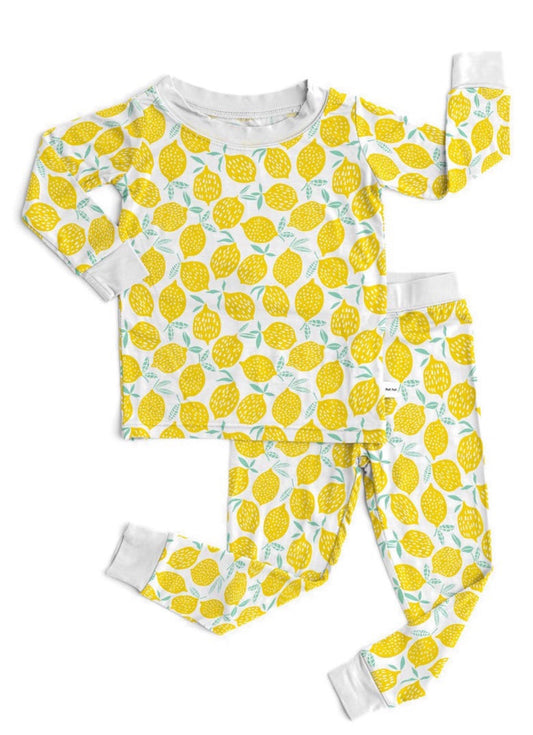 Little Sleepies Lemons Two-Piece Bamboo Viscose Pajama Set (Size 7/8)