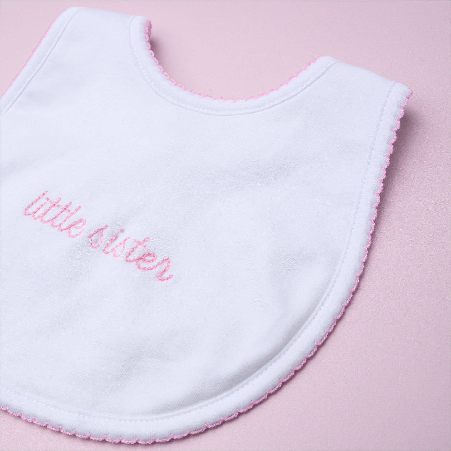 Magnolia Baby Little Sister Embroidered Bib