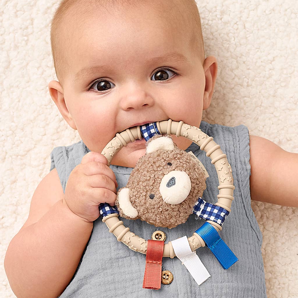 Itzy Ritzy Ring Pal-Taupe Bear