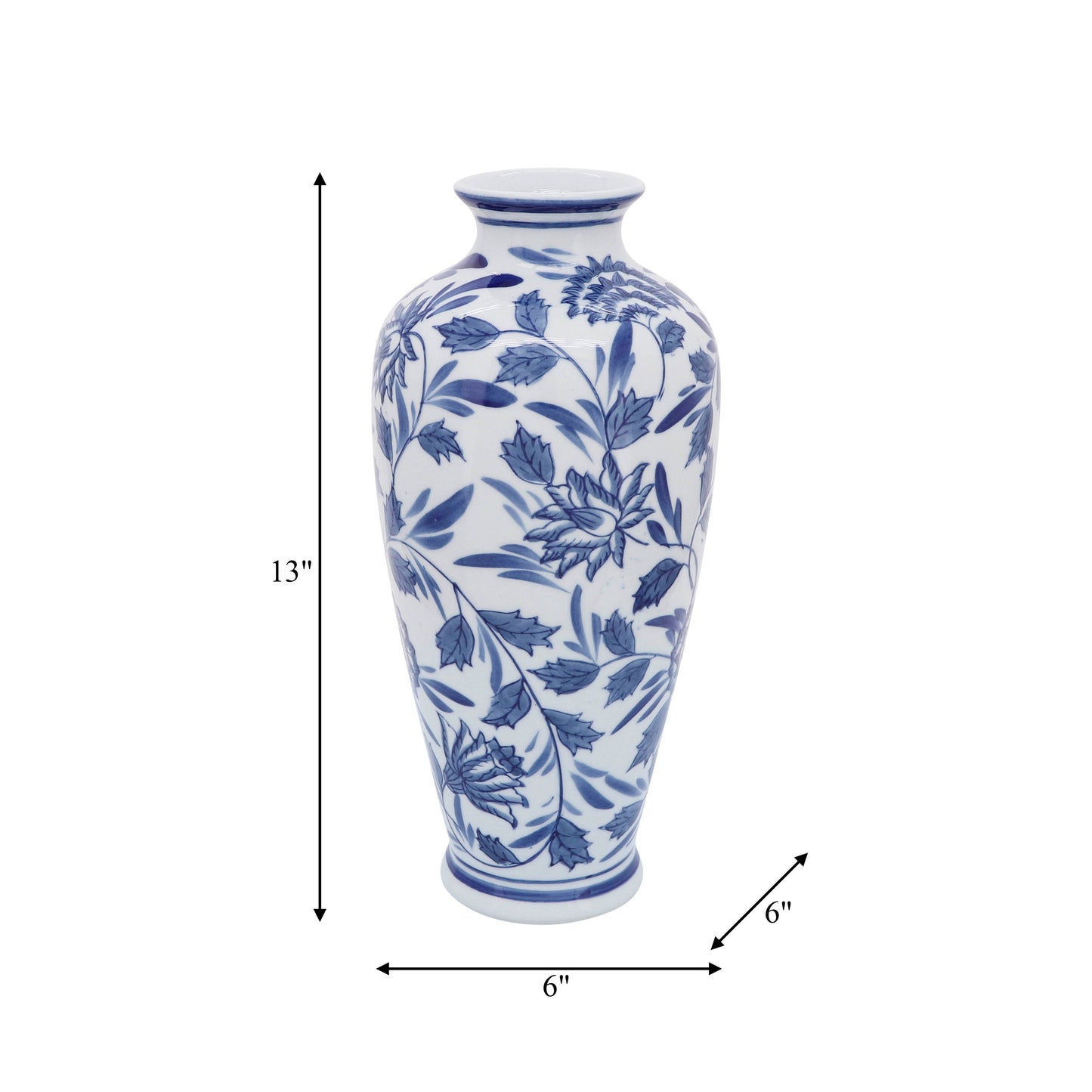 Sagebrook Home Blue Ceramic Decorative Vase (13 inch)