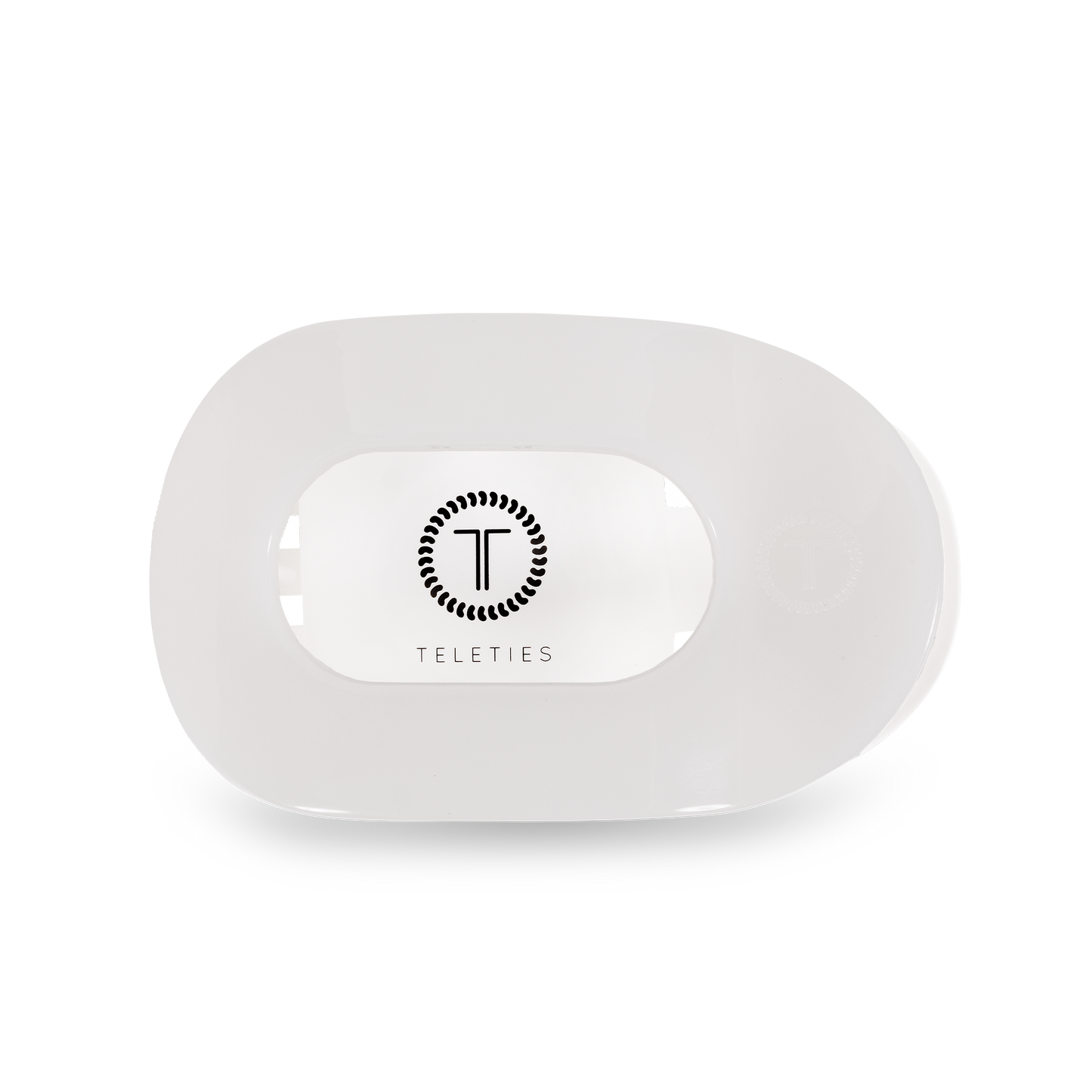 Teleties Small Round Flat Hair Clip-Coconut White