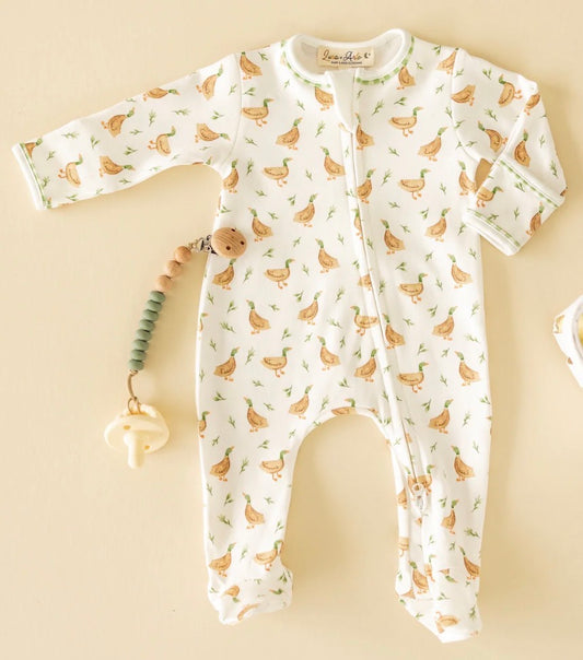 Luna+Arlo Zip Footie-Meadowland Mallards (6 months)
