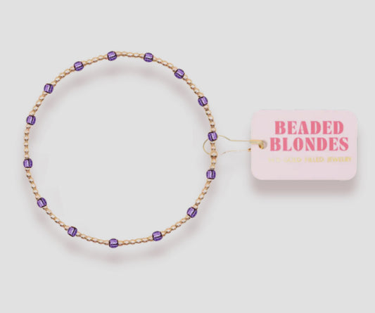 Beaded Blondes Purple Dainty Poppi Bracelet-Petite