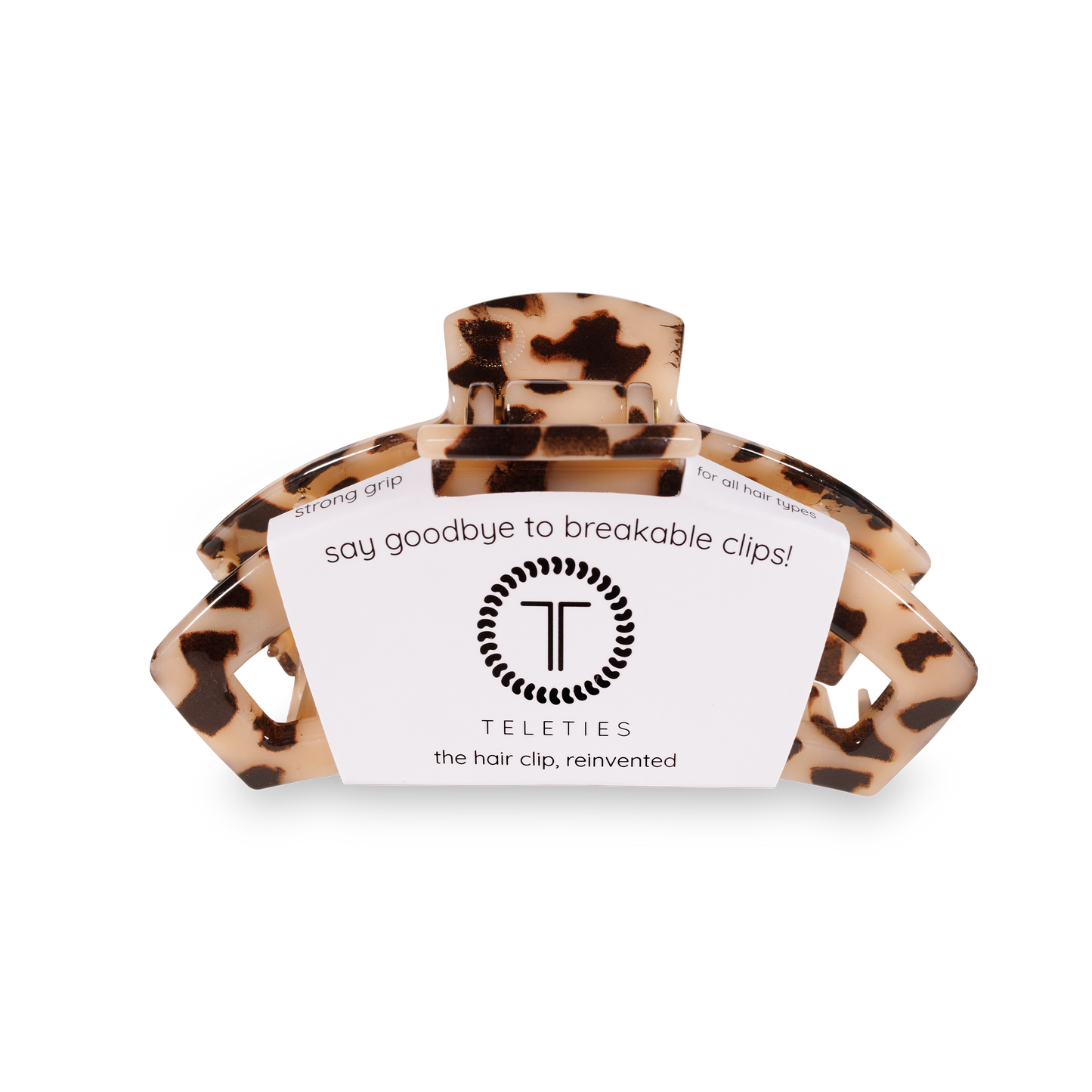Teleties Medium Open Hair Clip-Blonde Tortoise