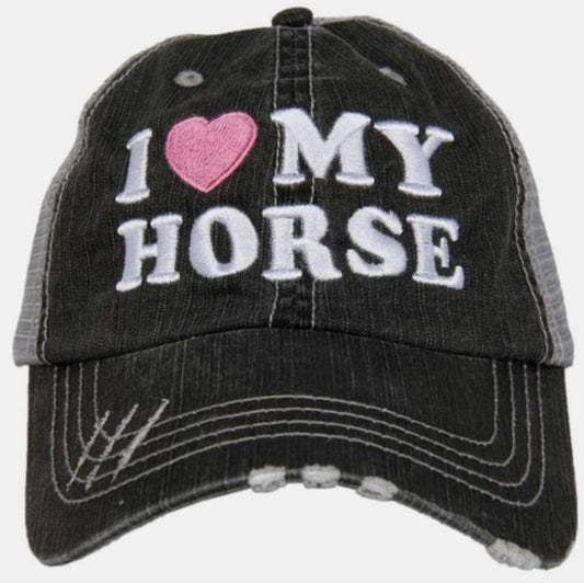Katydid Trucker Hat-I Love My Horse