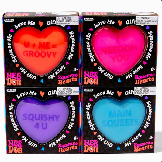 Schylling Nee Doh Squeeze Hearts (Colors May Vary)