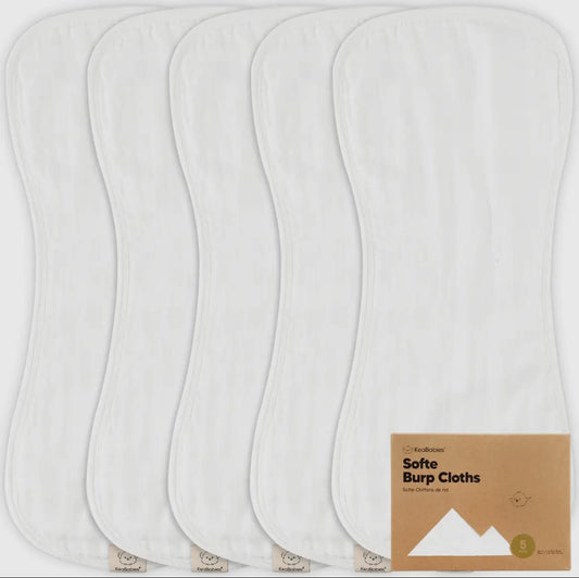 KeaBabies 5-Pack Softe Muslin Burp Cloths