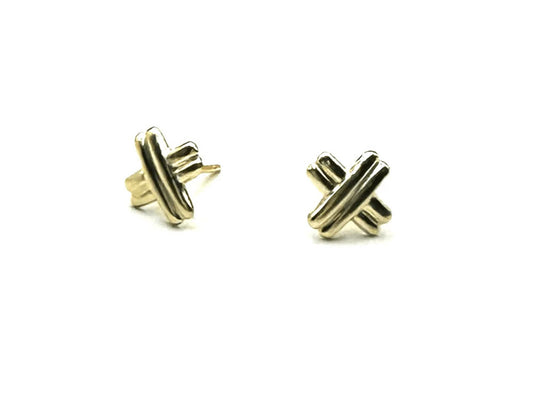 Erin Gray Petite Criss Cross Studs In 14k Gold-Filled