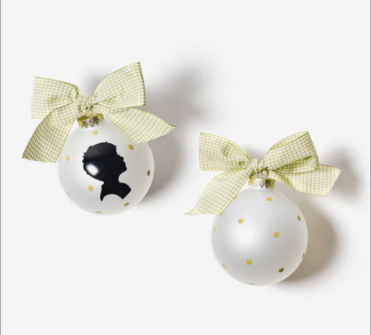 Coton Colors Boy Silhouette Glass Ornament