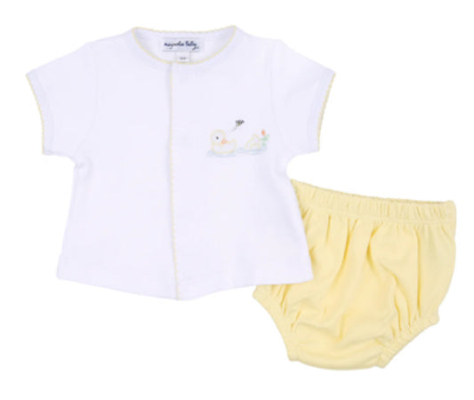 Magnolia Baby Vintage Duckies Embroidered Diaper Set