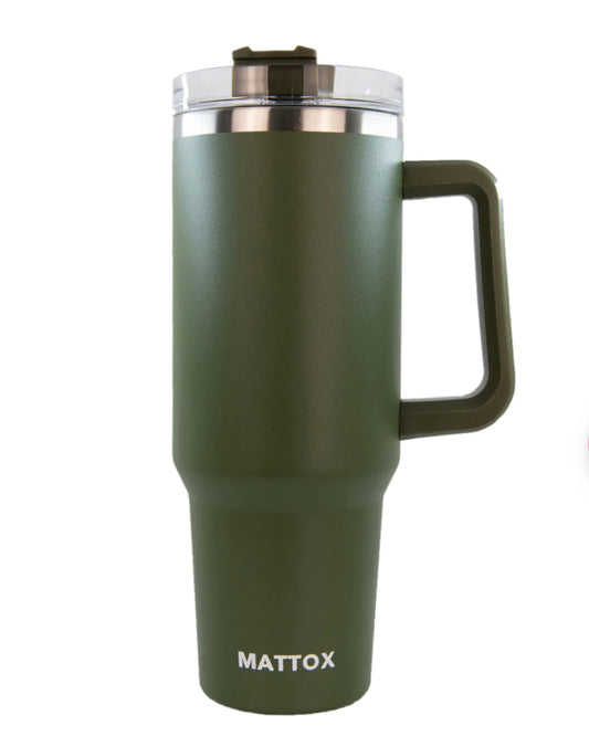 Mattox Tumbler Cup with Straw-Olive Green