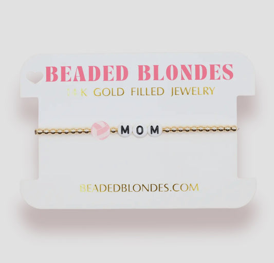 Beaded Blondes Volleyball Mom Bracelet-Standard