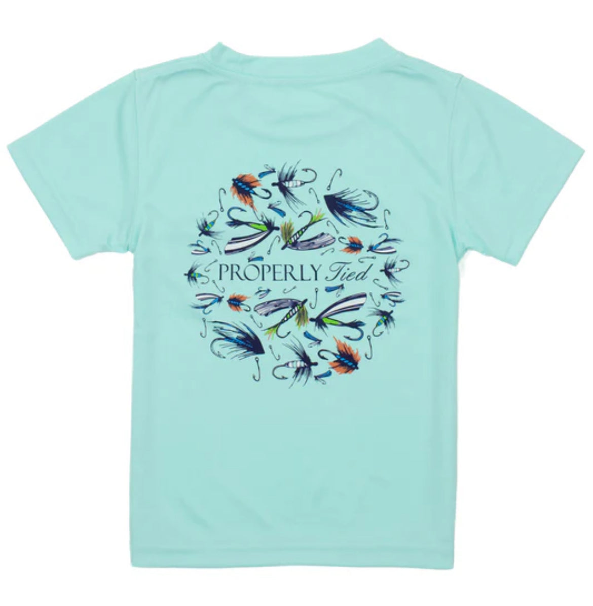 Properly Tied Boys Performance SS Tee-Stay Fly Seafoam