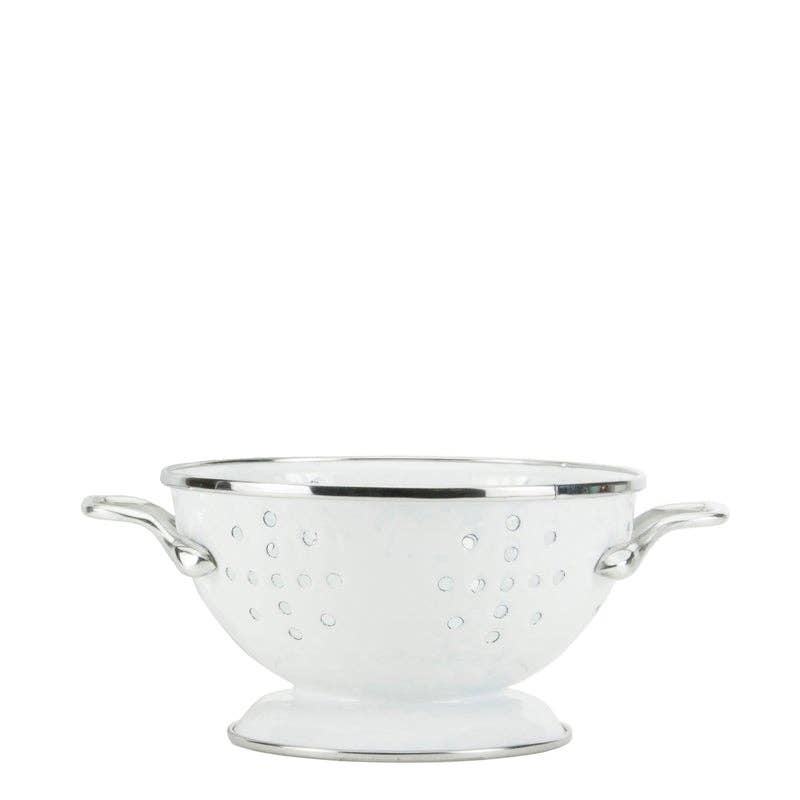Golden Rabbit Enamelware Solid White Petite Colander