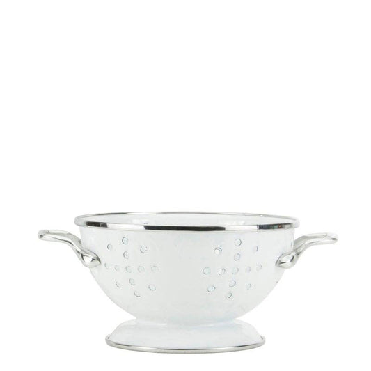 Golden Rabbit Enamelware Solid White Petite Colander