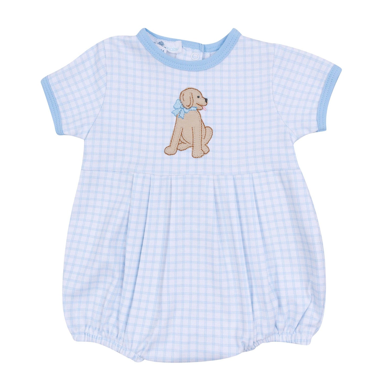 Magnolia Baby Puppy Playtime Applique Bubble-Light Blue