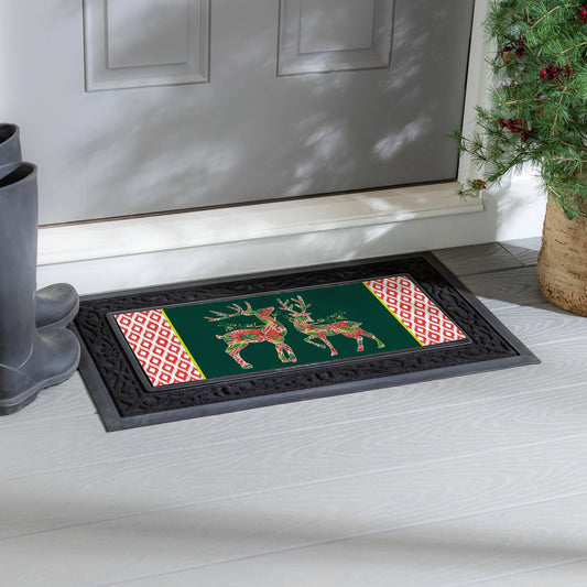 Evergreen Enterprises Sassafras Switch Mat-Patterned Reindeer