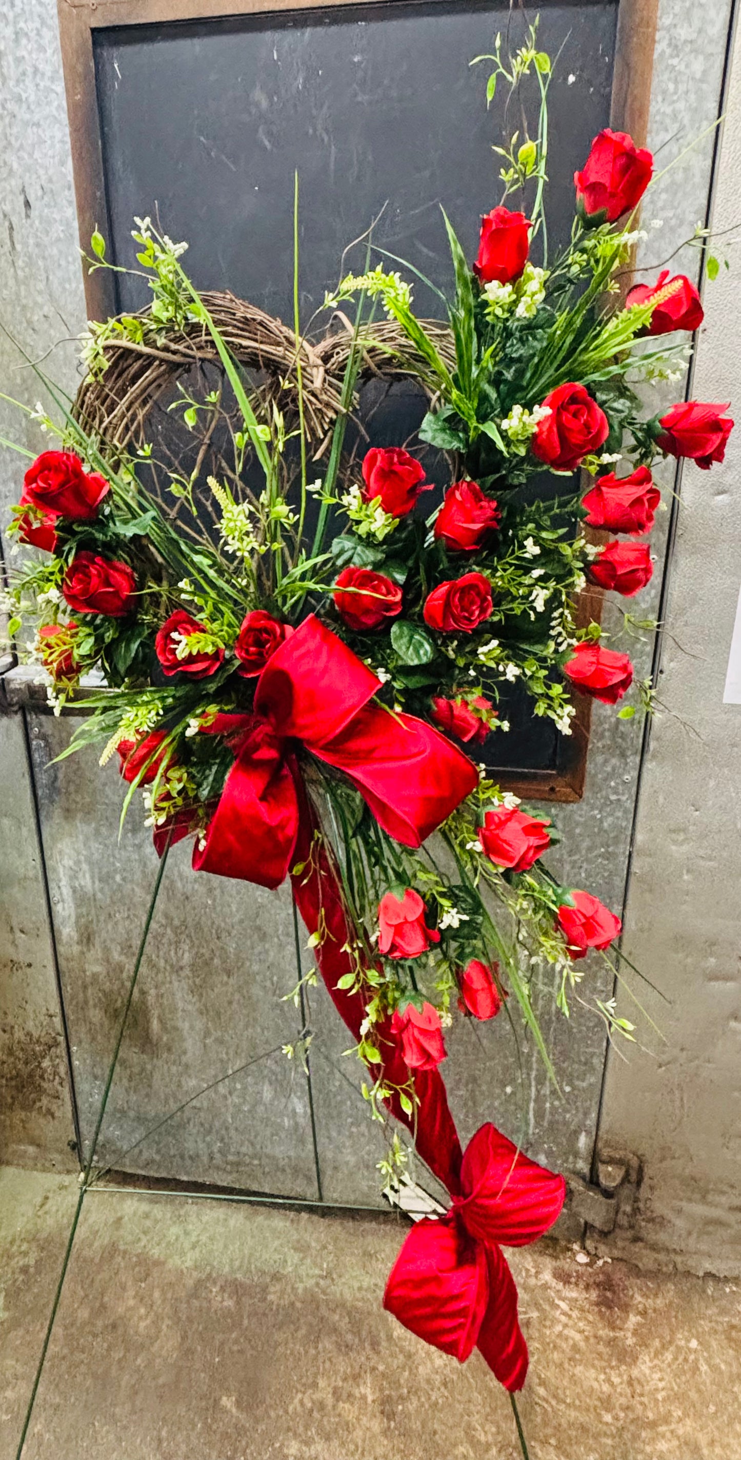 Grapevine Heart Silk Bereavement Wreath