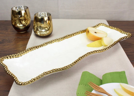 Pampa Bay Rectangle Serving Tray-Golden Salerno
