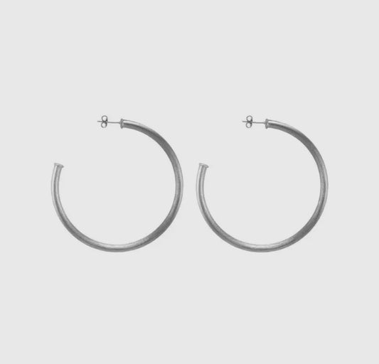 Sheila Fajl Petite Everybody's Favorite Hoops-Brushed Silver Plated