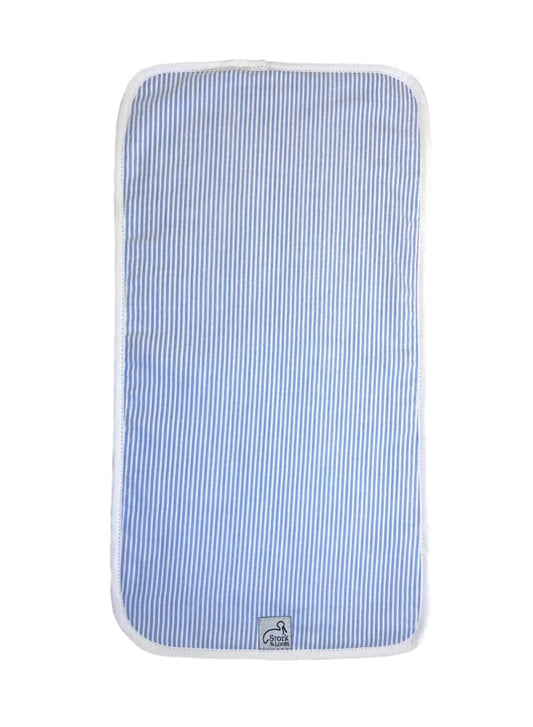 Stork & Loom Blue Seersucker Burping Cloth