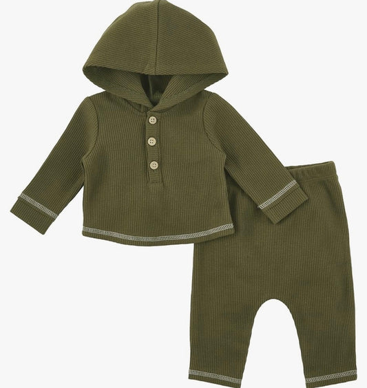 Mudpie Boy Olive Hoodie and Pant Set