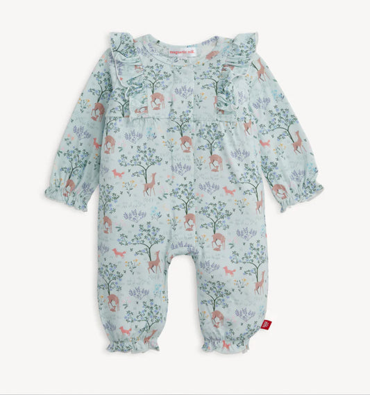 Magnetic Me Love You Deerly Modal Ruffle Romper