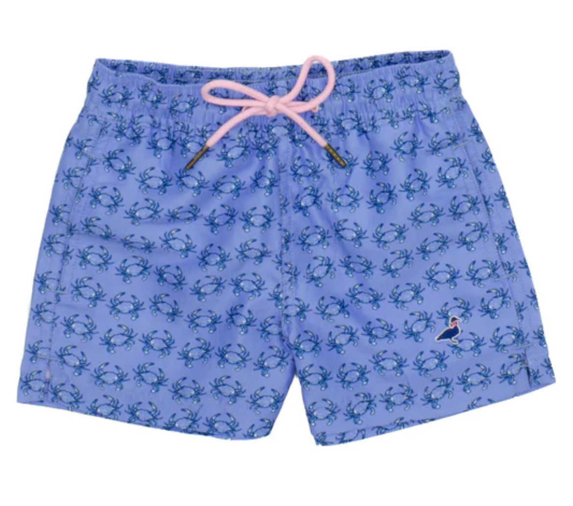 Properly Tied Baby/Boys Swim Trunk-Blue Crab