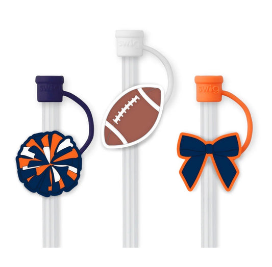 Swig Straw Toppers-We’ve Got Spirit Navy+Orange
