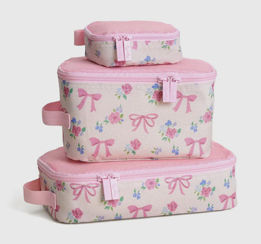 Itzy Ritzy Pack Like A Boss Packing Cubes-Ribbons+Roses