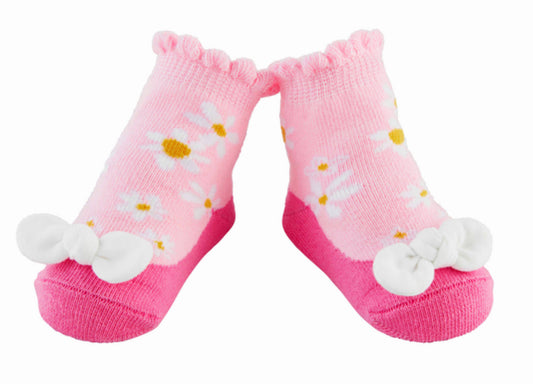 Mudpie Pink Daisy Baby Socks
