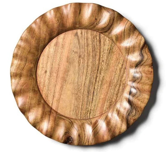 Coton Colors Fundamental Wood Ruffle Platter
