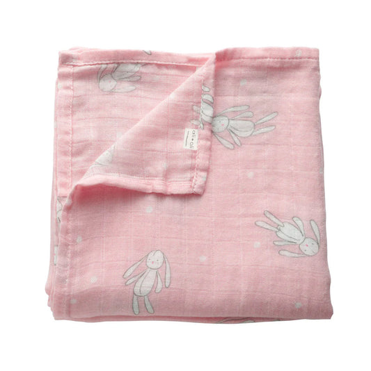 Ali+Oli Muslin Swaddle Blanket-Rag Doll Bunny