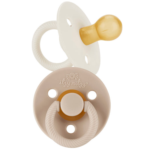 Itzy Soother Natural Rubber Pacifier (0-6M)-Coconut & Toast