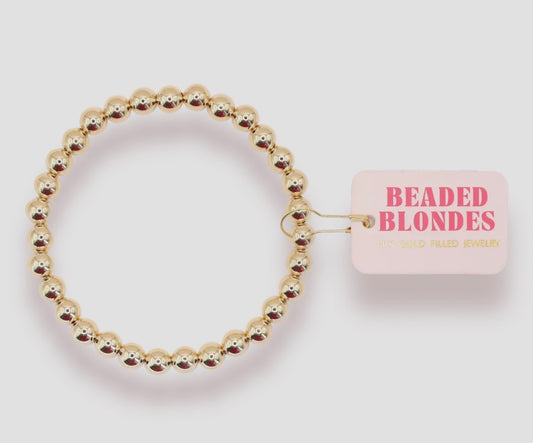 Beaded Blondes 6mm Gold Beaded Bracelet-Standard
