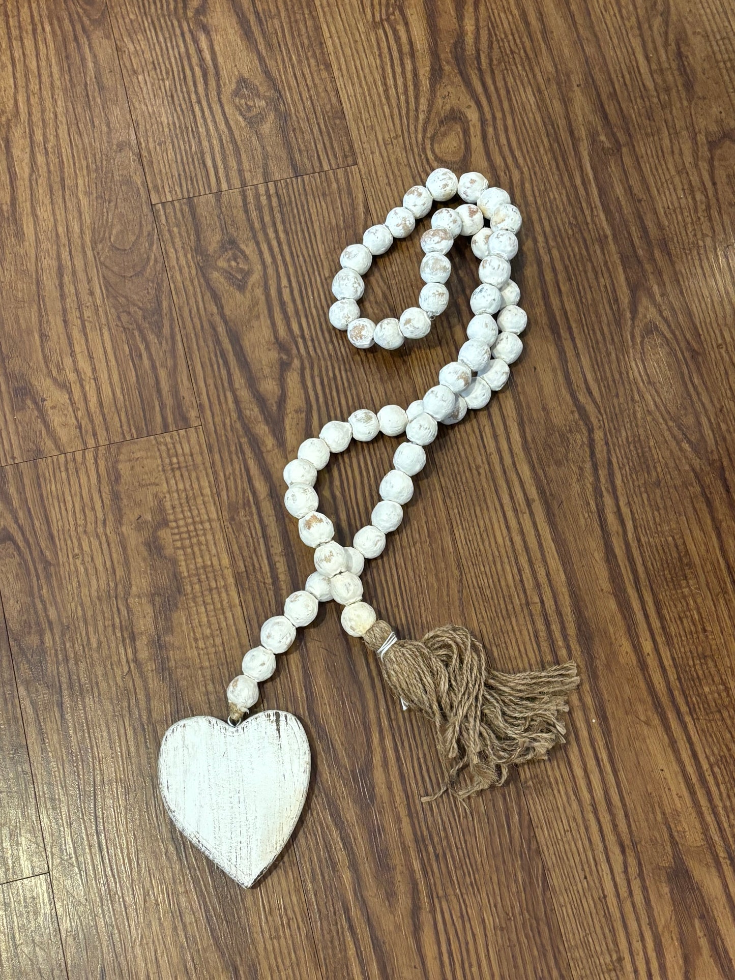 Heart Bead Garland with Tassel