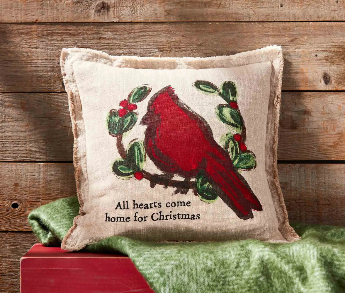 Mudpie Christmas Cardinal Pillow