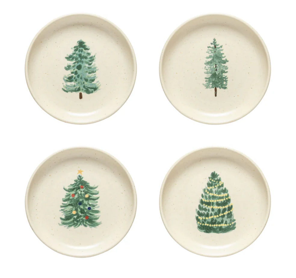 Casafina Pacifica Christmas Tree Appetizer Plates (Set of 4)