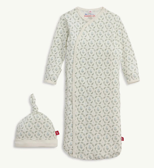 Magnetic Me Eloise Organic Cotton Magnetic Gown + Hat Set (Newborn-3 months)