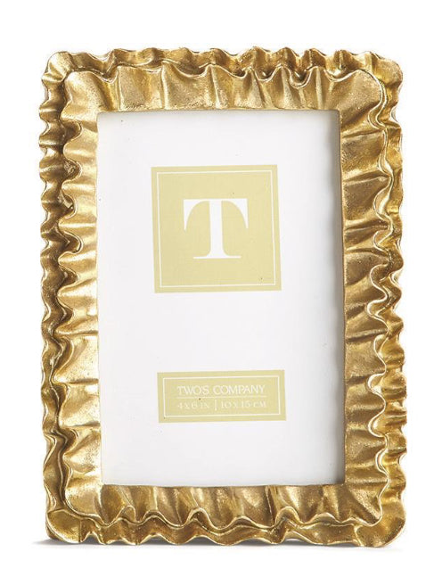 Two’s Company Gold Ruffle Photo Frame (5x7)