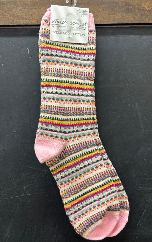 World’s Softest Socks Pink Stripe