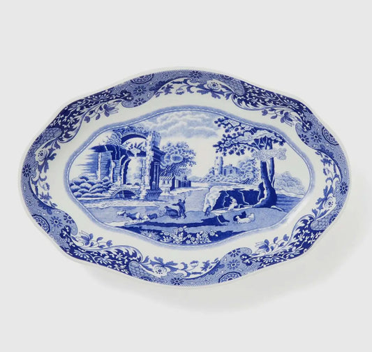 Spode Blue Italian Pickle Dish (8.5")